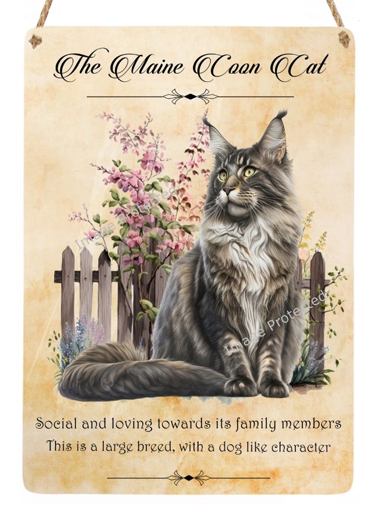 Cat Breed Sign - Maine Coon Cat