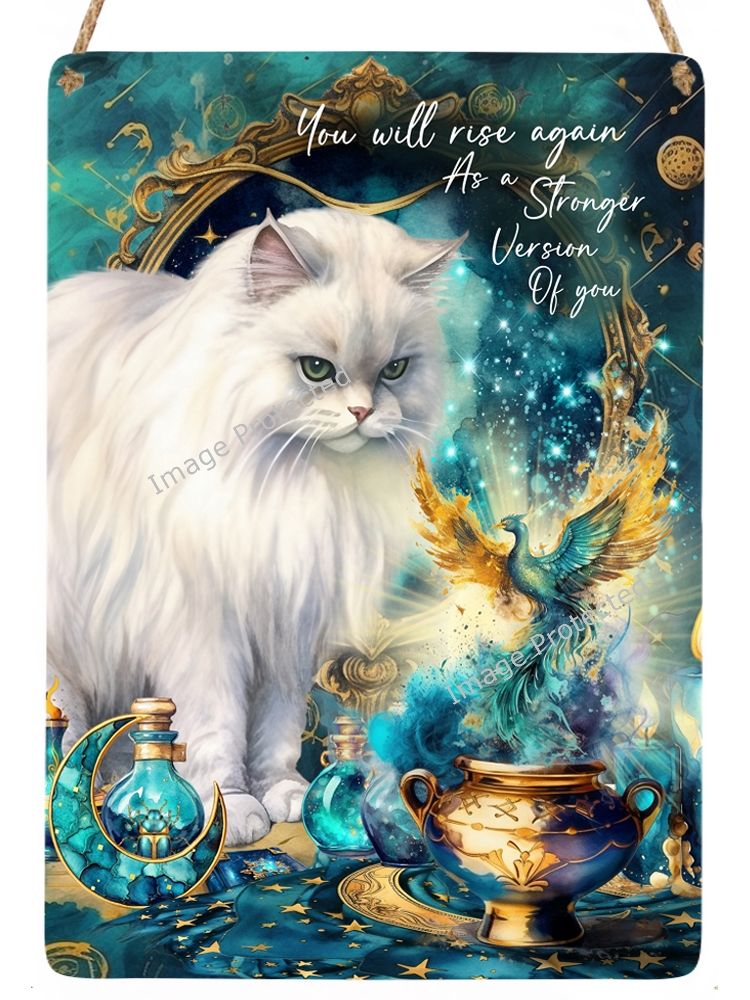 Cat Sign - Motivational Quote - You will rise again a stronger version of you