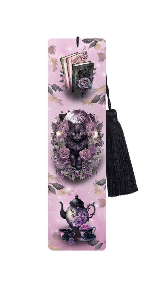 Large Metal Bookmark With Tassel - Purple Romance