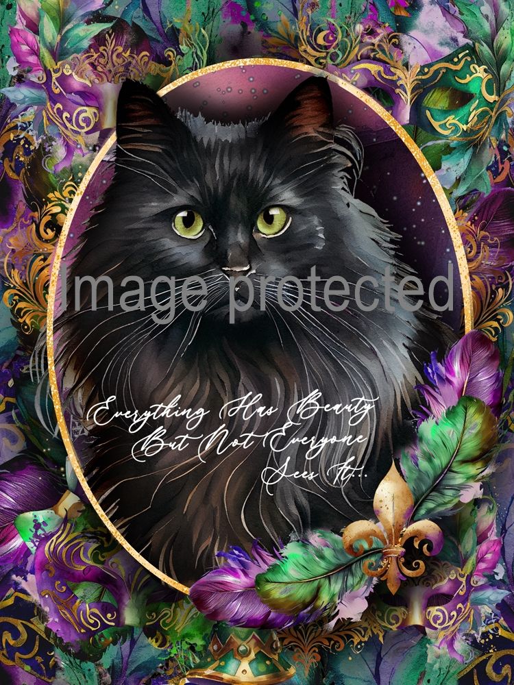 A4 Cat Art Quote Print - Everything Has Beauty, Not Everyone Sees It