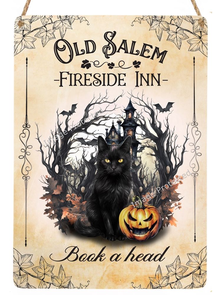 Metal Hanging Cat Sign -  Old Salem Fireside Inn