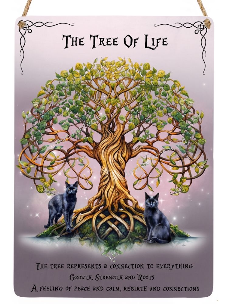 Black Cat Sign - Tree Of Life