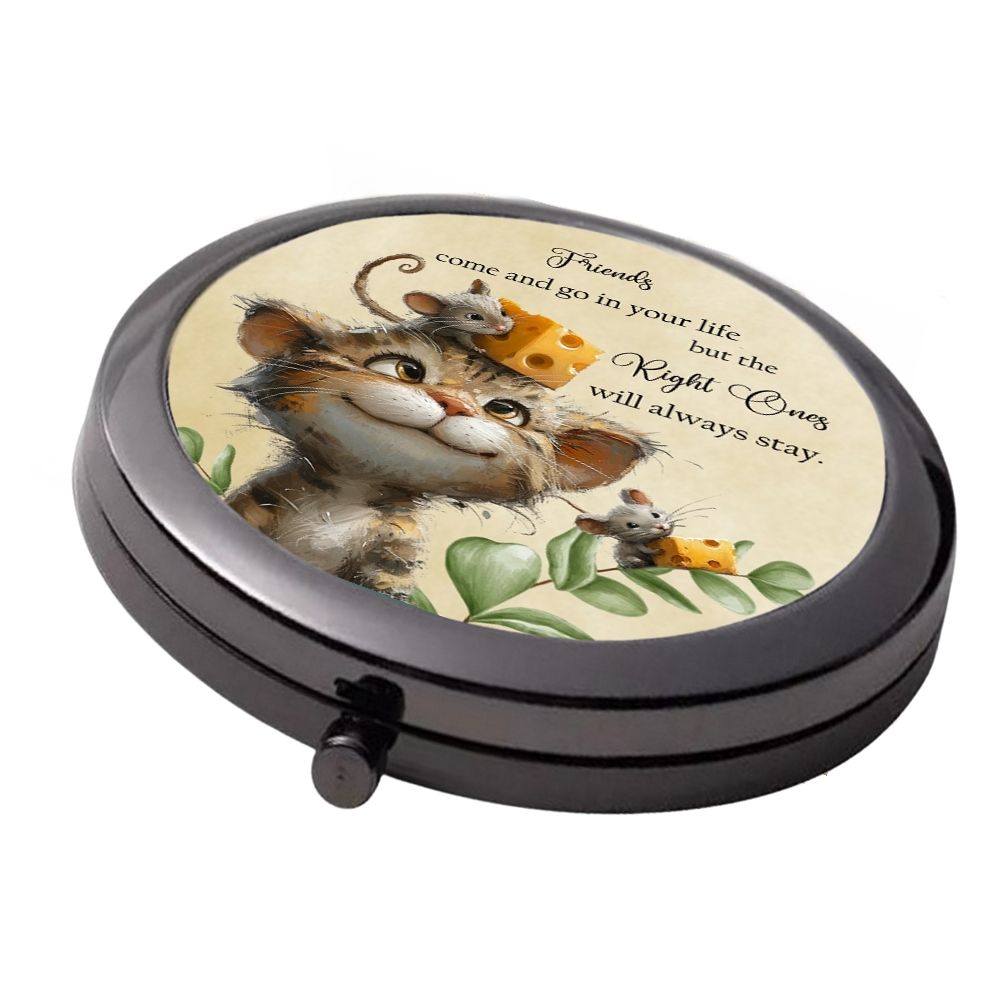 Smoke Black - Double Mirror Compact - Cat & Mouse