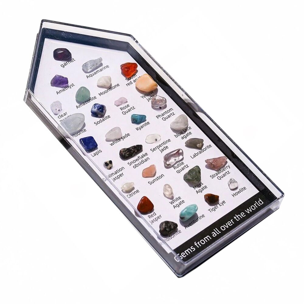 Small - 31 PCS/Set Crystals Mineral Specimens Collection Box