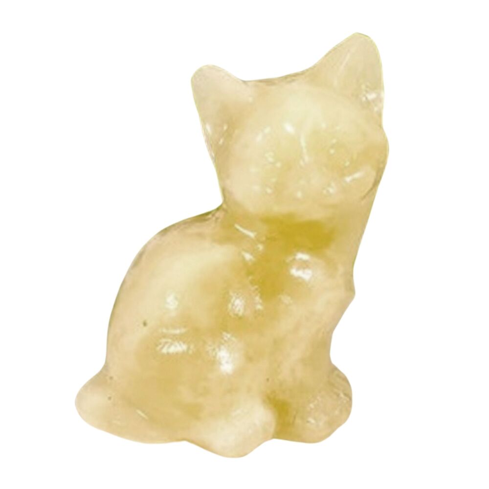 Honey Calcite - Crystal Sitting Cat - Looking Right