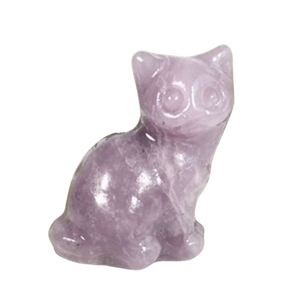 Purple Mica - Crystal Sitting Cat - Looking Right
