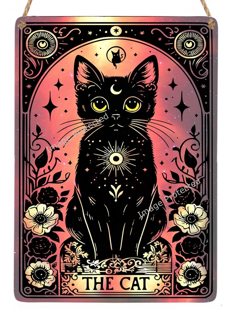Black Cat Sign - The Cat (Card Style Sign)