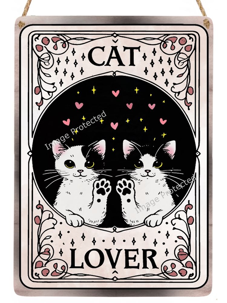 Black Cat Sign - Cat Lover (Card Style Sign)