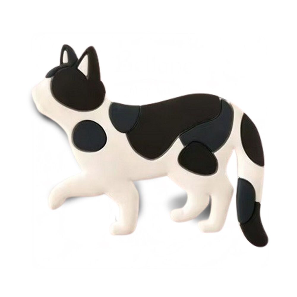 Walking Cat Magnetic Hook - Black and White Cat