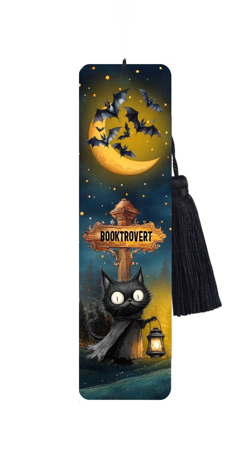 Large Metal Bookmark With Tassel - Funny - Booktrovert