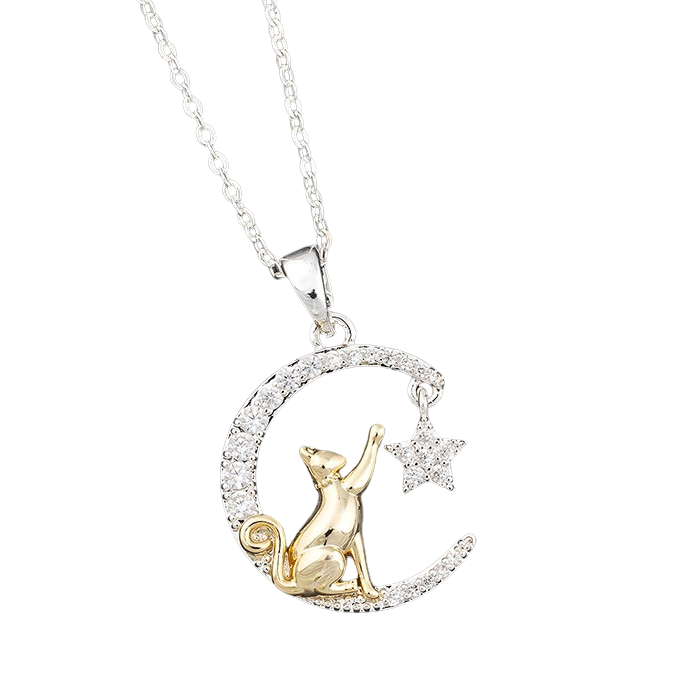 Cat, Moon & Star Necklace