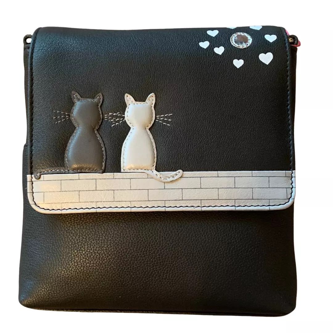 Midnight Cats MINI Cross Body Bag  - Black - 725735