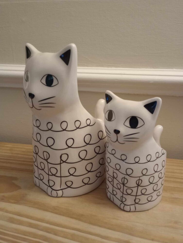 Set of 2 Quirky Cat Planters (1 large - 1 Small)