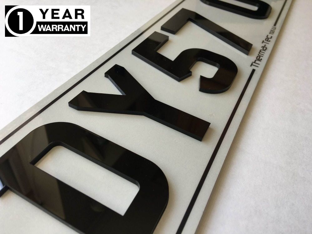 Motorcycle Laser Cut Number Plate Characters Gloss Black DIY 7 Piece Kit