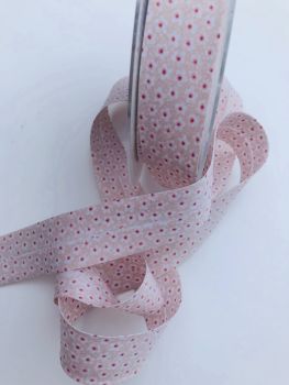 Blush pink  floral -30 mm Bias Binding