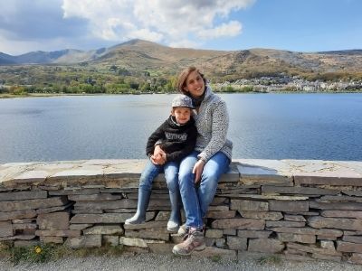 My eldest son and me at Llyn Padarn