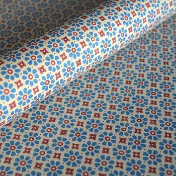 Blue and Red Flower Pattern