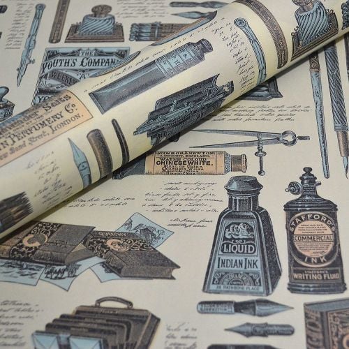 Vintage Style Pen and Ink Design - Italian Decorative Paper