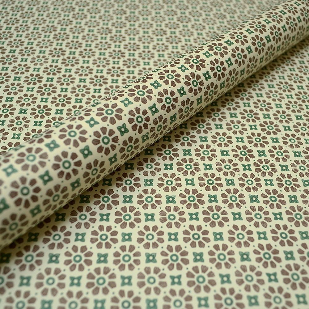 Brown and Green Flower Pattern