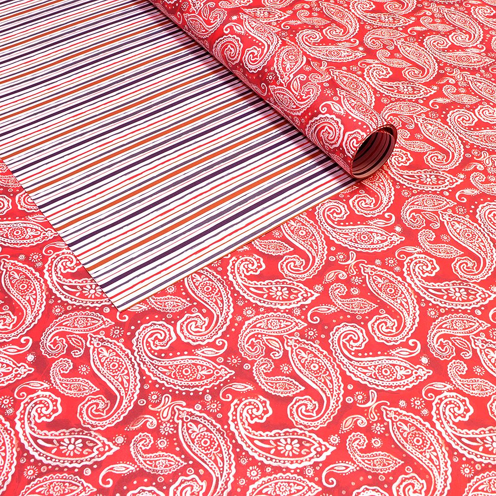 Red Paisley and Stripes