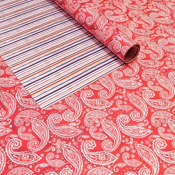 Red Paisley Stripe
