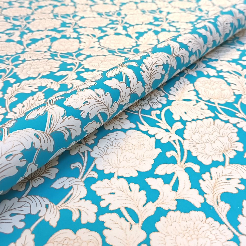 Turquoise and Gold Floral