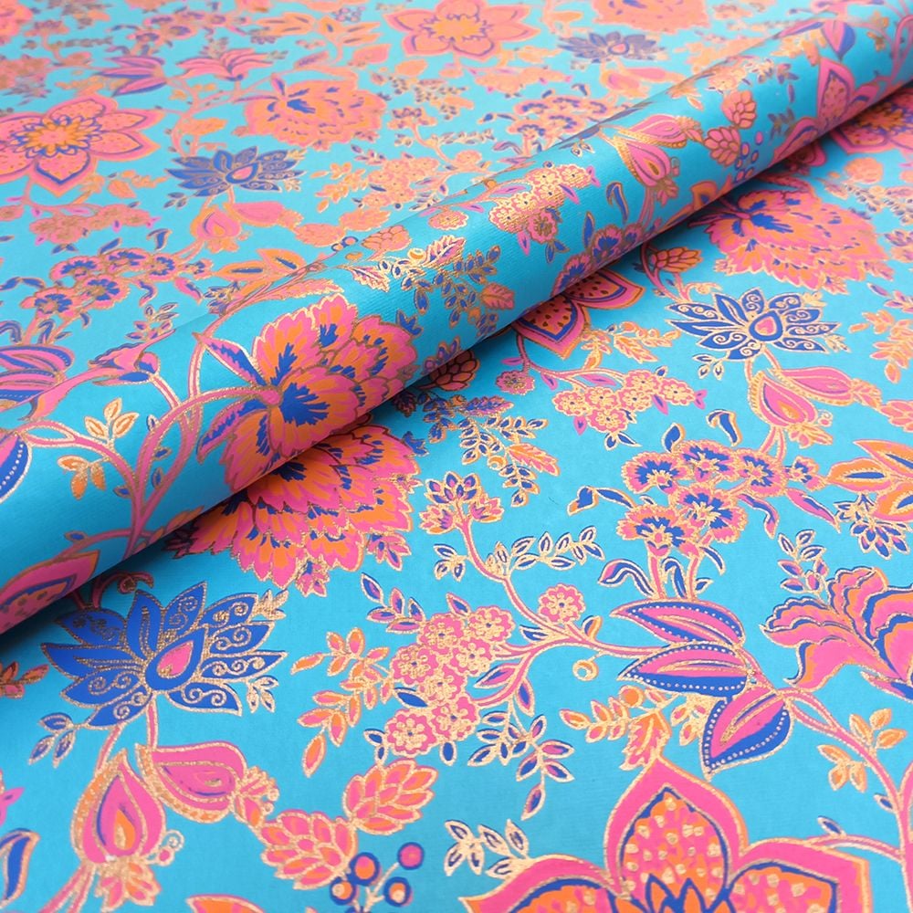 Indian Floral on Turquoise