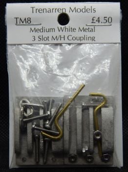 TM08 - Medium 3 Slot White Metal Couplings.