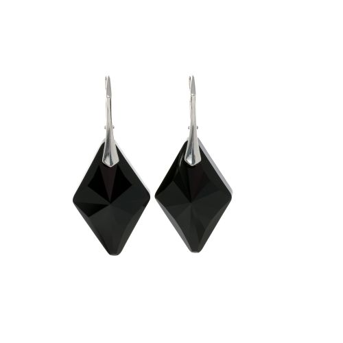 Sterling Silver Black Deco Crystal Earrings