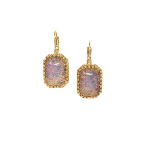 Fire Opal Crown Earrings