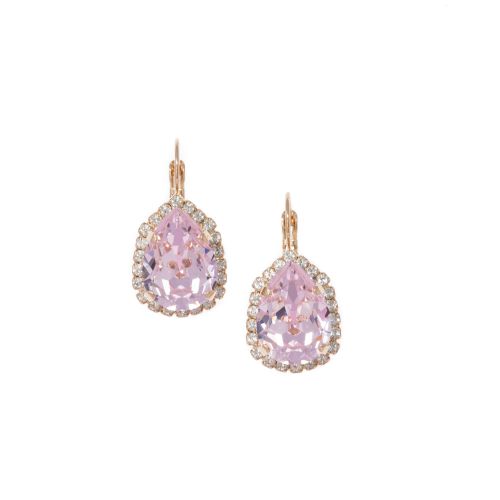 Pink Pear Crystal Earrings