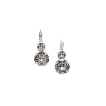 Round Double Crystal Earrings