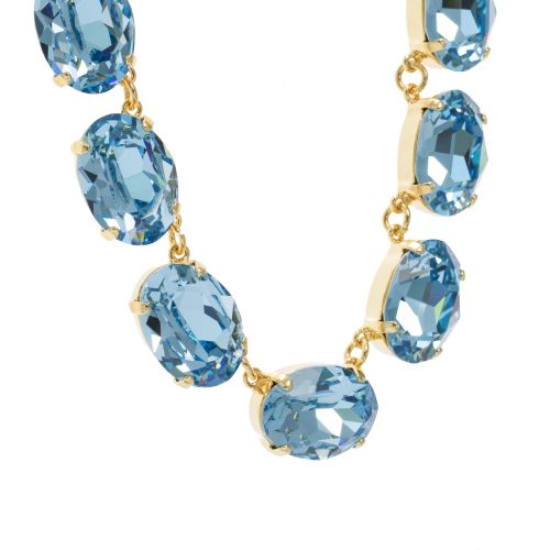 Aquamarine Crystal Collet Necklace