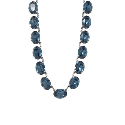 Dark Sapphire Crystal Collet Necklace