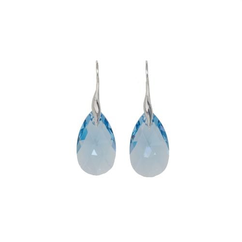 Sterling Silver Aquamarine Crystal Earrings