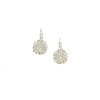 White Opal and Crystal Earrings 