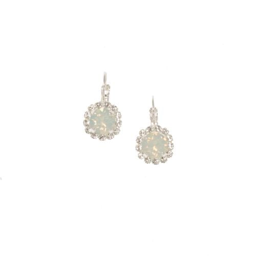 White Opal and Crystal Earrings 