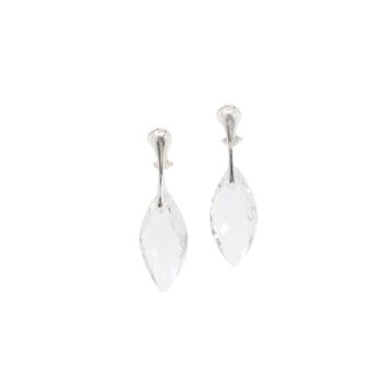 Clip On Sterling Silver Crystal Drop Earrings 