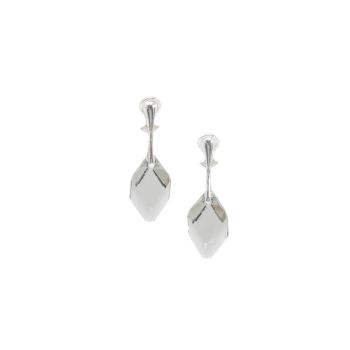 Clip On Sterling Silver Deco Black Diamond Earrings