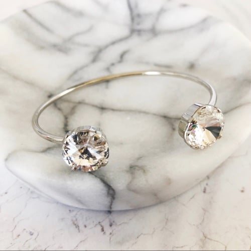Double Diamond Crystal Bangle