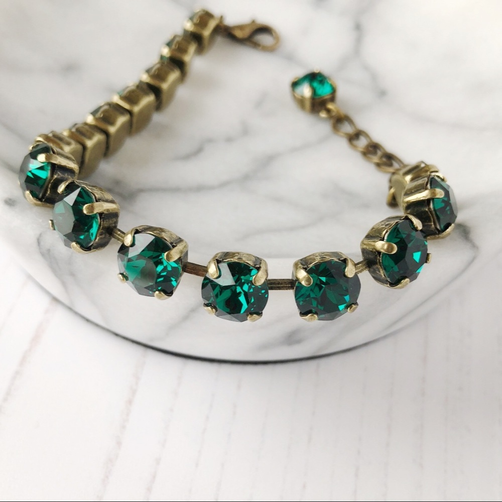 Emerald swarovski bracelet clearance