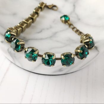 Emerald Medium Crystal Tennis Bracelet 