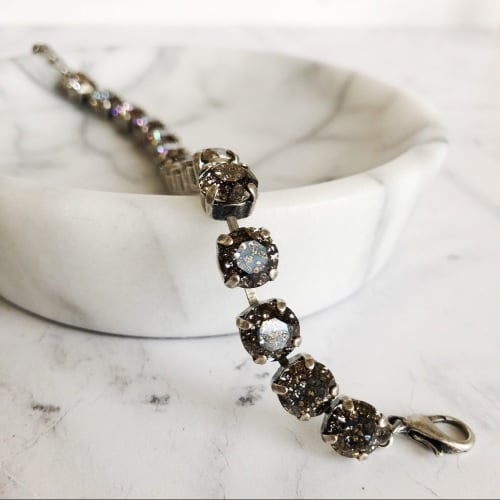 Black Patina Medium Crystal Tennis Bracelet