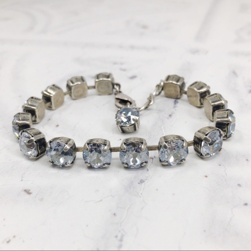 Blue-Grey Medium Crystal Tennis Bracelet