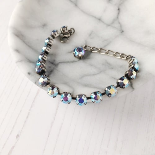 Light Blue Small Crystal Tennis Bracelet
