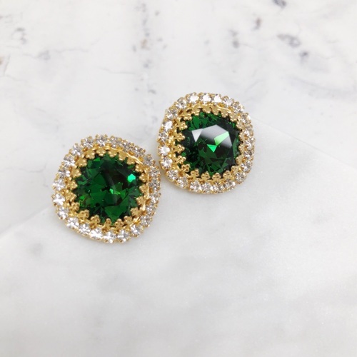 Dark Moss Green Crown Stud Earring
