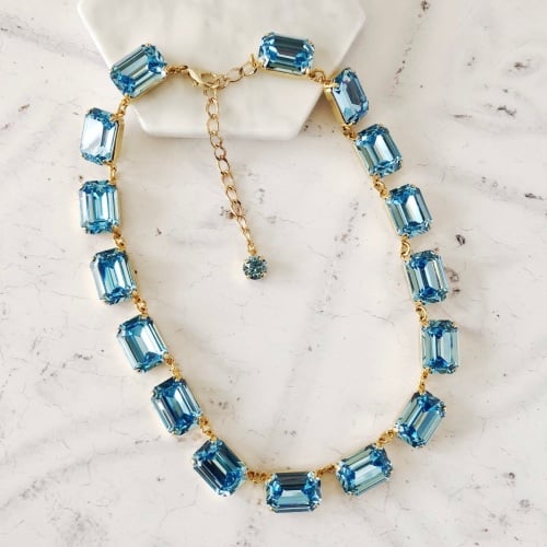 Aquamarine Crystal Anna Collet Necklace