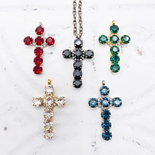 Cross Pendant - Ruby, Emerald, Hematite, Crystal, Sapphire