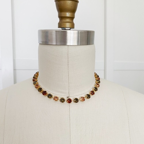 Autumn Browns Ombré Crystal Choker