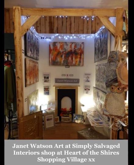 Janet Watson Art at Simply Salvaged Interiors shop at Heart of the Shires